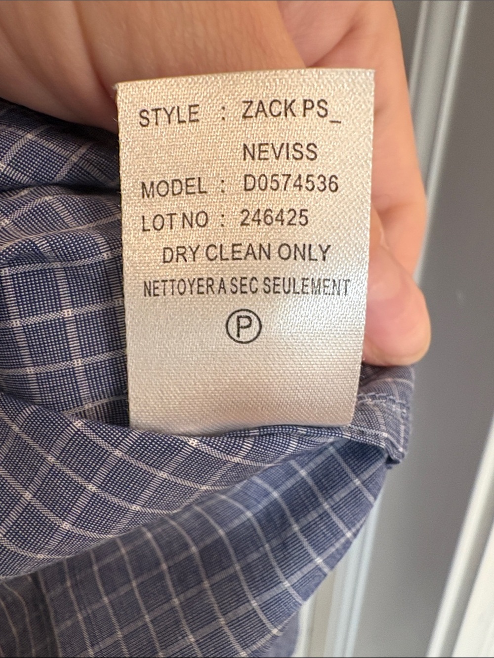 Theory Men's Blue Micro-Check Dress Shirt - Picture 6 of 7